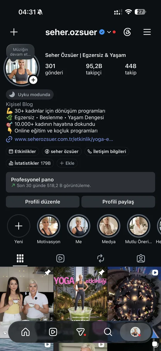 Seher Özsüer Instagram hesabı